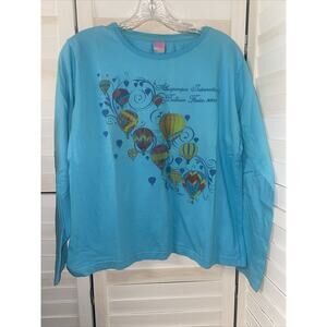 Albuquerque New Mexico Balloon Fiesta 2009 Ladies Long Sleeve T-shirt Aqua Teal